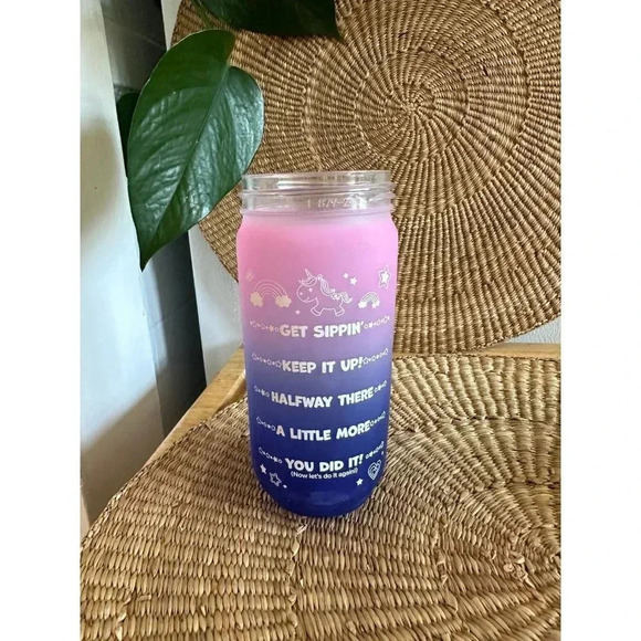 Unicorn purple ombré YOU CAN DO IT drinking cup - Picture 1 of 8
